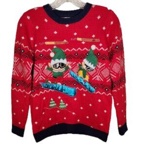 Boys Gamer Ski Elves Christmas Sweater - Size: Large (10-12)